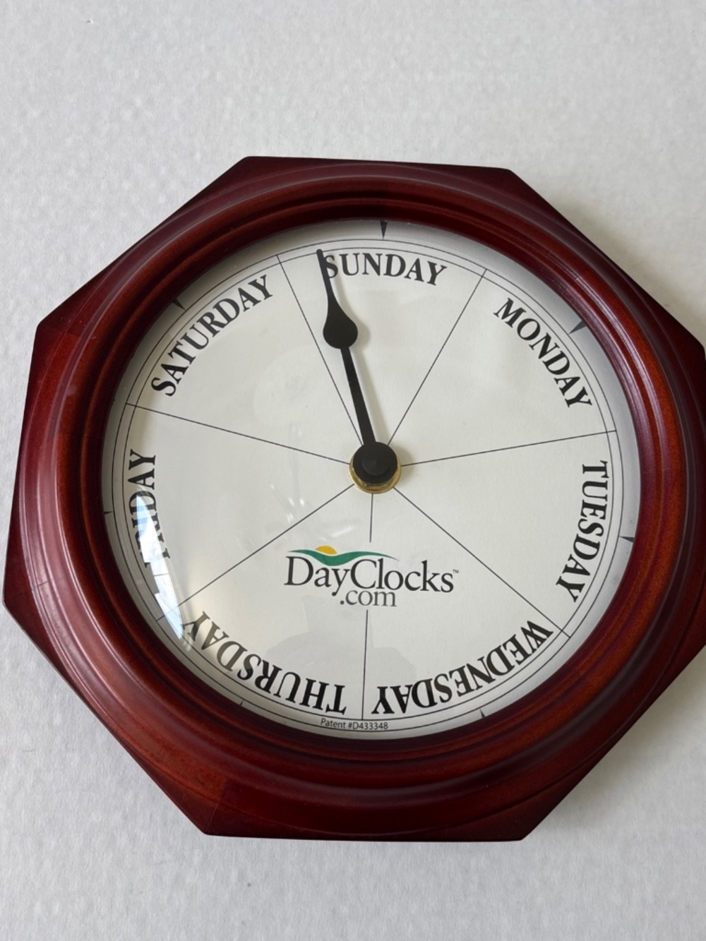 DayClocks.com Classic 10" Days of the Week Wall Clock Wood Frame Calendar Tested
